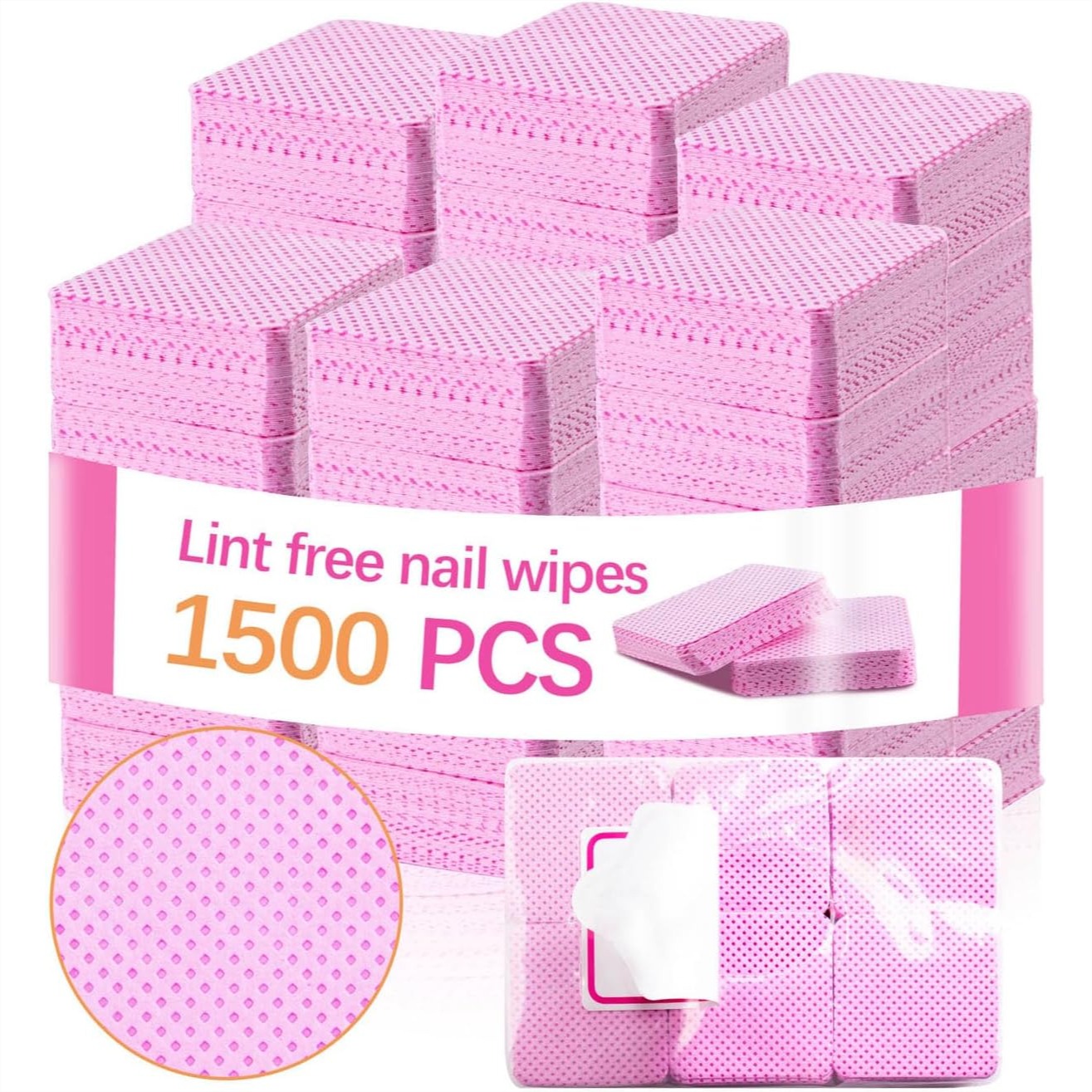 Eyelash Extension Gel Remover - 1500 Pcs Lint Free Nail Wipes