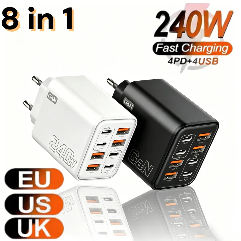 Eyelash Extension Uk - 8 in 1 240W GaN USB