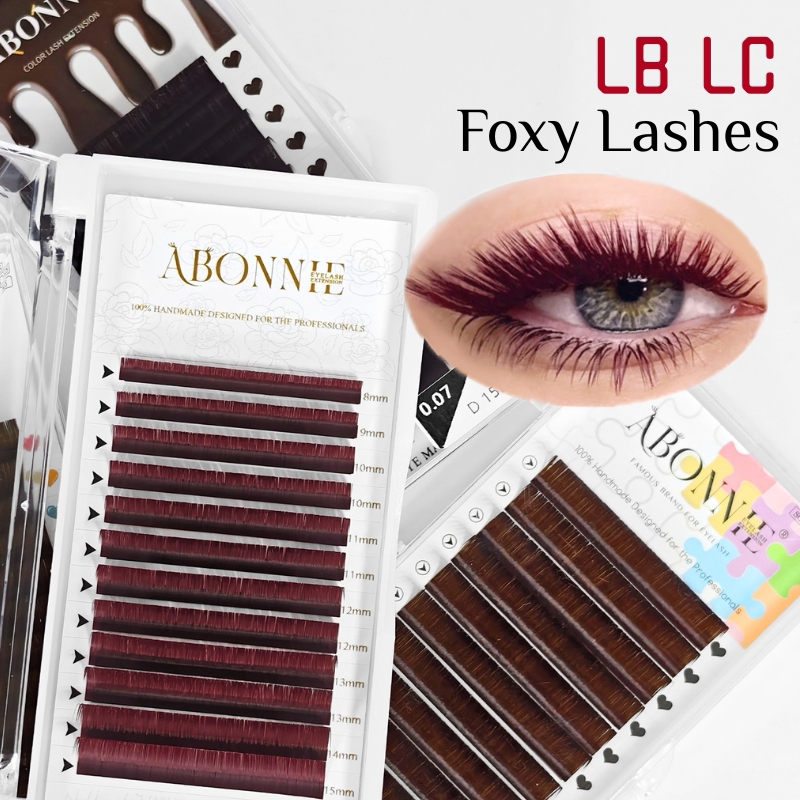 Eyelash Extension Russian Volume - LB LC Burgundy Lashes Wine Red