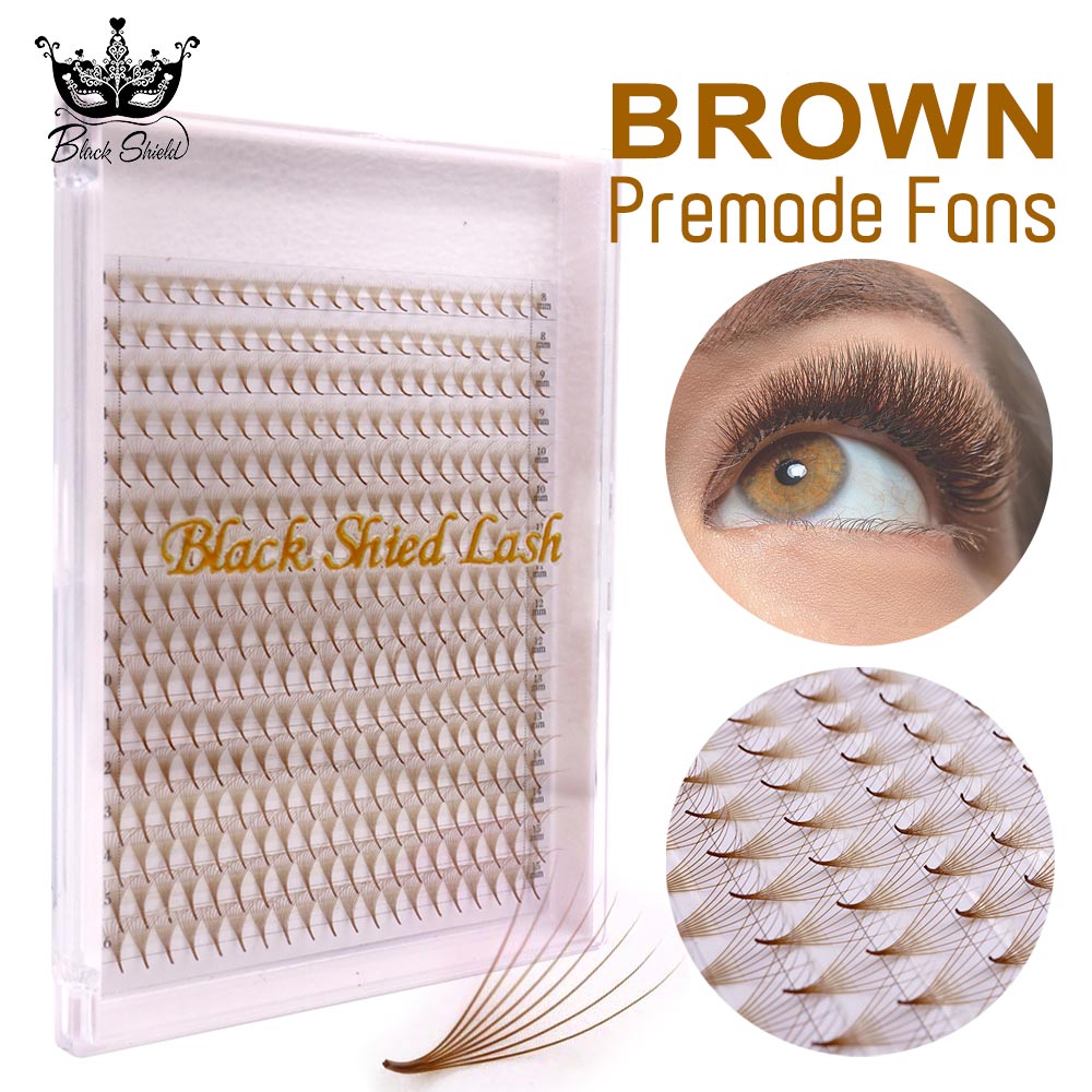 Lash Fan Volume - 320 Colored Pointy Base Brown Premade
