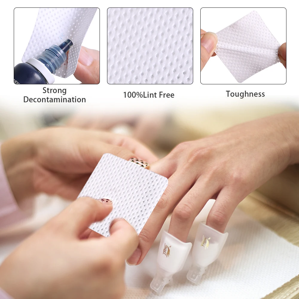 Eyelash Extension Gel Remover - 200Pcs Lint-Free Nail Wipes Non-Woven Fabric