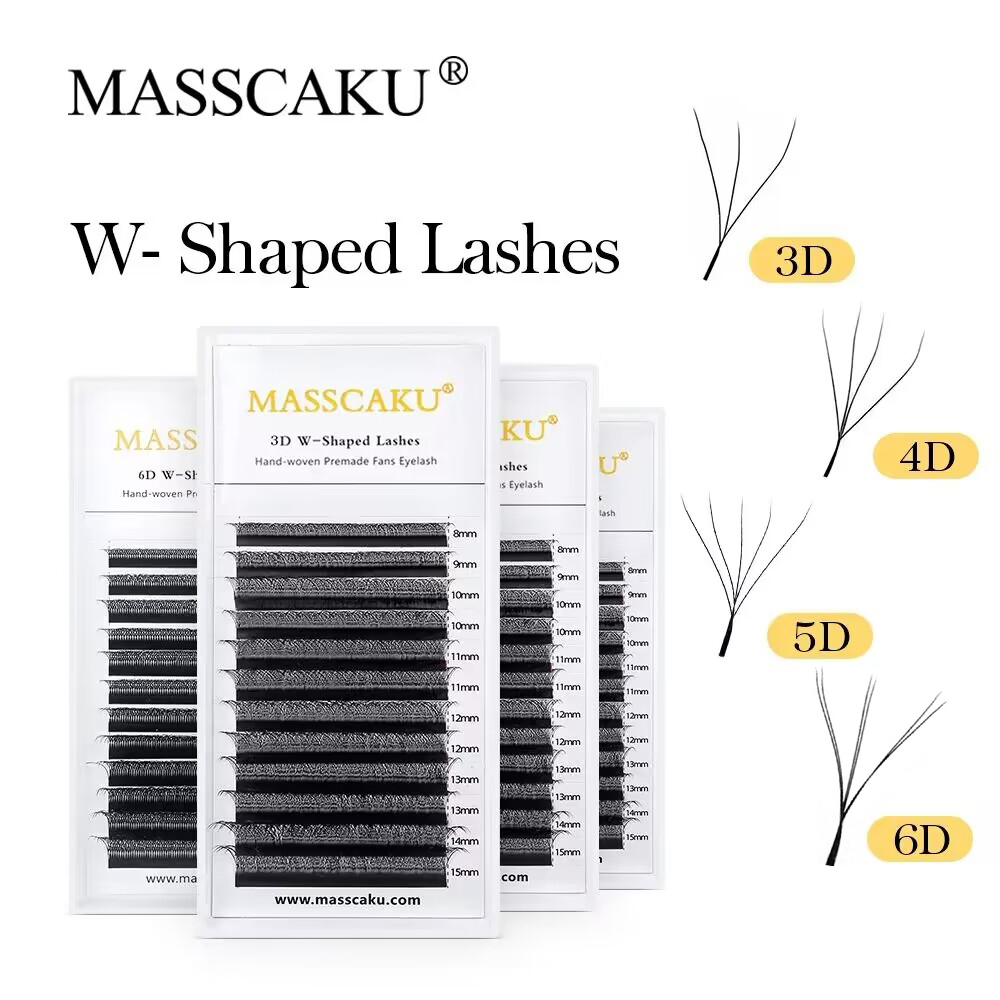 Eyelash Extension Volume Styles - MASSCAKU W Shape Bloom Eyelash Extensions