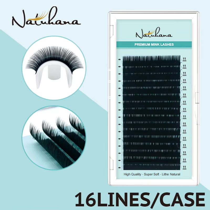 NATUHANA Korea PBT 16Rows B C  - Eyelash Extension Korea Natural ulasan dan harga