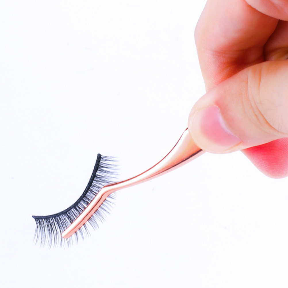 2Pcs Premium Metal Eyelash Twe - Isolation Tweezer Curved ulasan dan harga