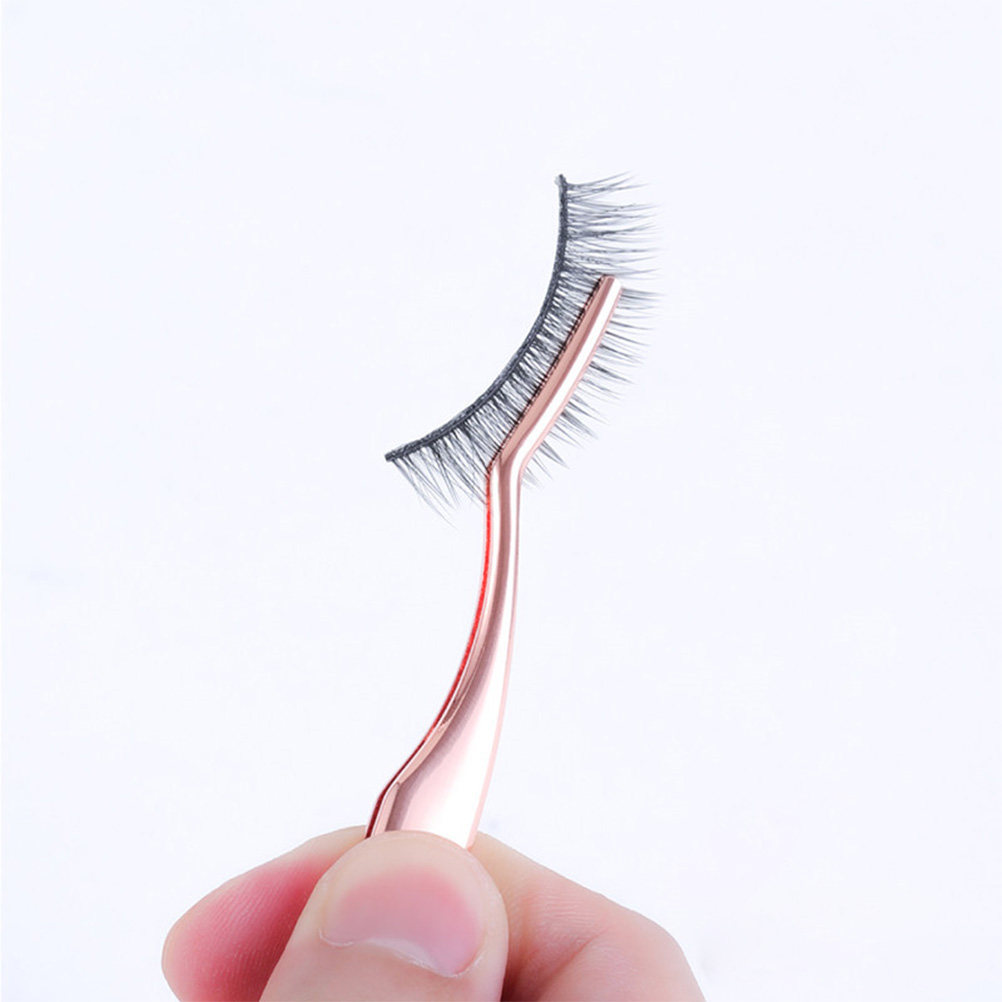 2Pcs Premium Metal Eyelash Twe - Isolation Tweezer Curved ulasan dan harga