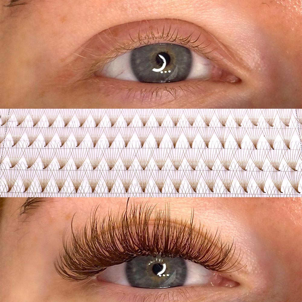 320 Colored Pointy Base Brown  - Lash Fan Volume ulasan dan harga