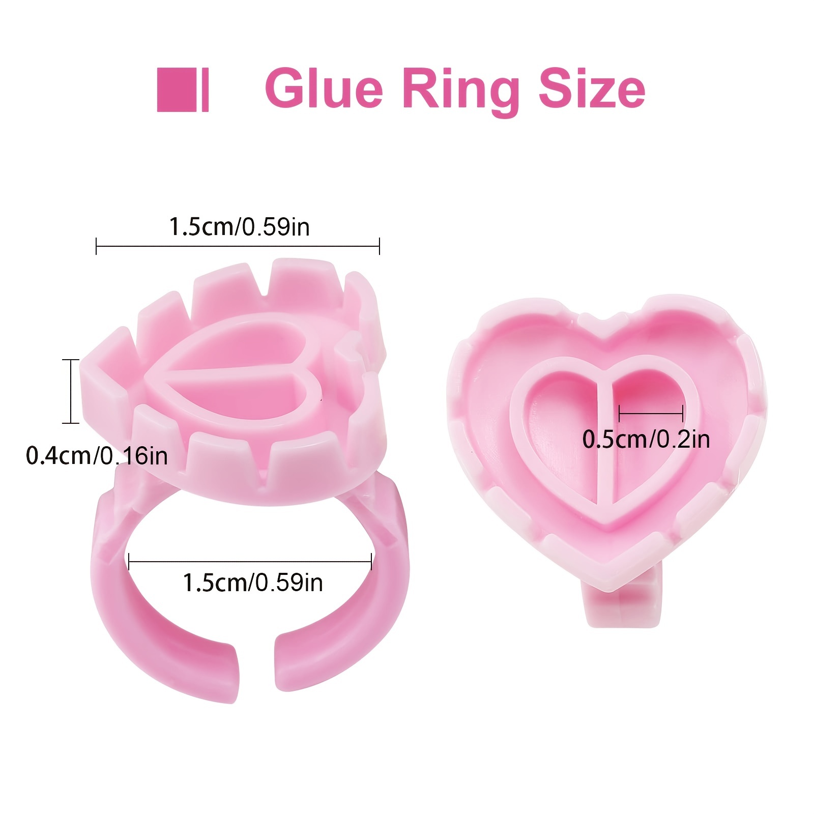 100PCSHeart Eyelash Glue Rings - Lash Fan Volume ulasan dan harga