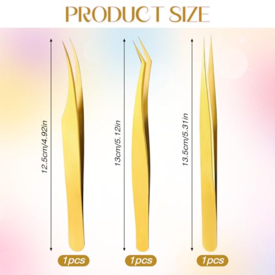 3 PCS Lash Tweezers for Eyelas - Isolation Tweezer Curved ulasan dan harga