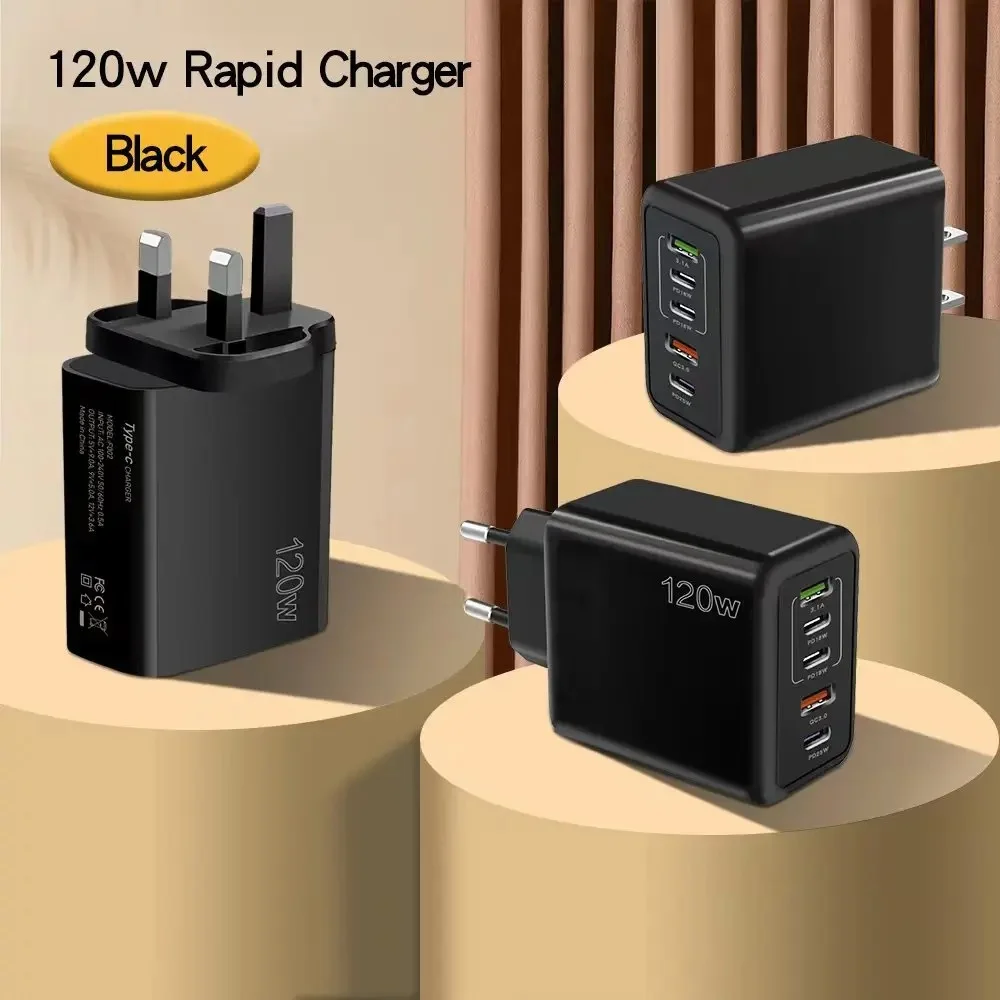 120W USB Charger 5 Ports PD Ty - Eyelash Extension Uk ulasan dan harga