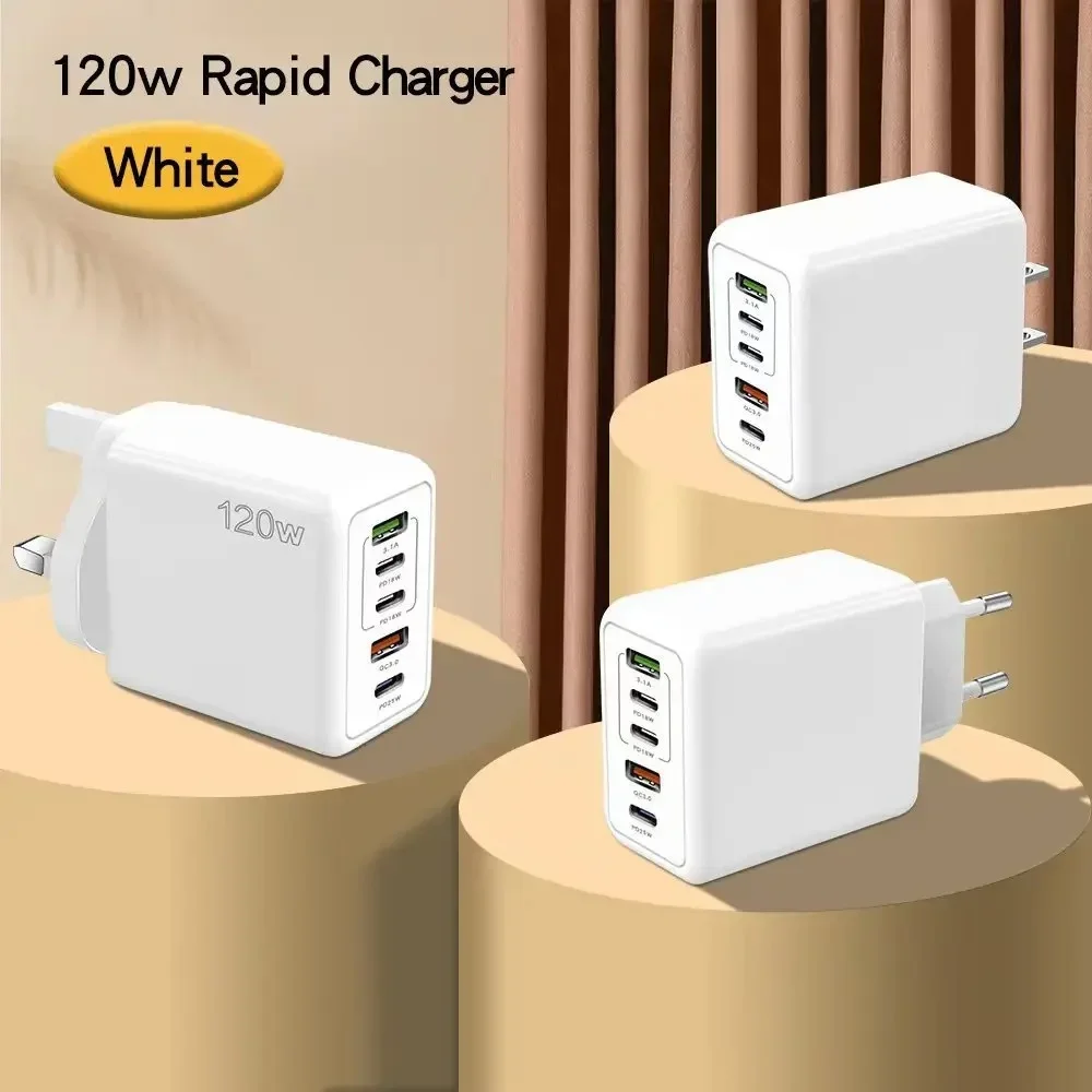 120W USB Charger 5 Ports PD Ty - Eyelash Extension Uk ulasan dan harga