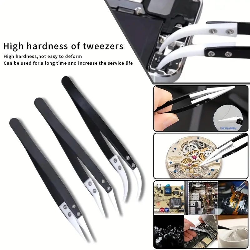 Ceramic Antistatic Tweezers, I - Isolation Tweezer Curved ulasan dan harga