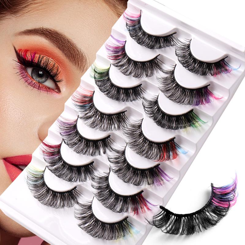 7 Pairs Colorful False Eyelash - Eyelash Extension Russian Volume ulasan dan harga