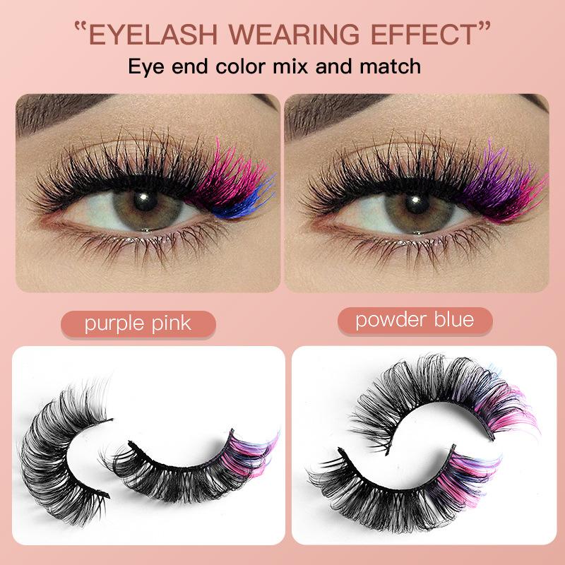 7 Pairs Colorful False Eyelash - Eyelash Extension Russian Volume ulasan dan harga